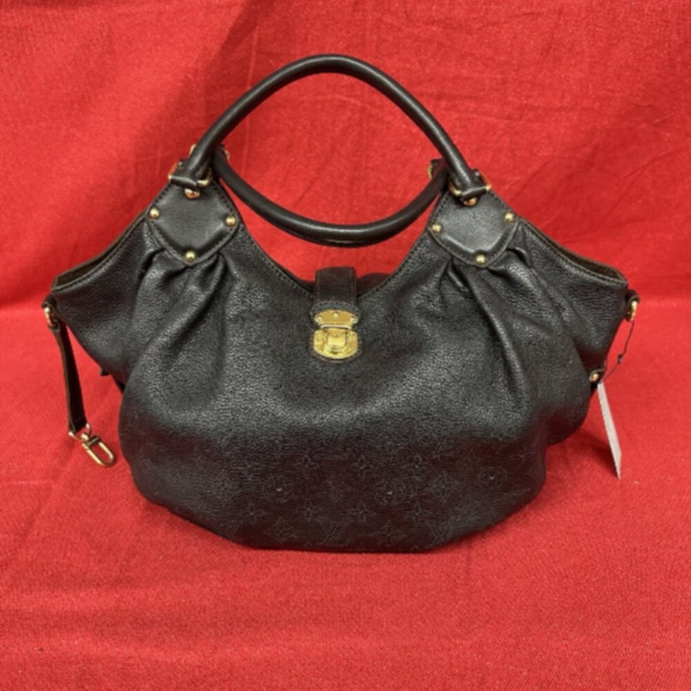 Louis Vuitton Mahina XL Leather Very Dark Navy Blue Monogram Hobo Shoulder Bag